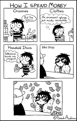 Bike shop Spend all money comic